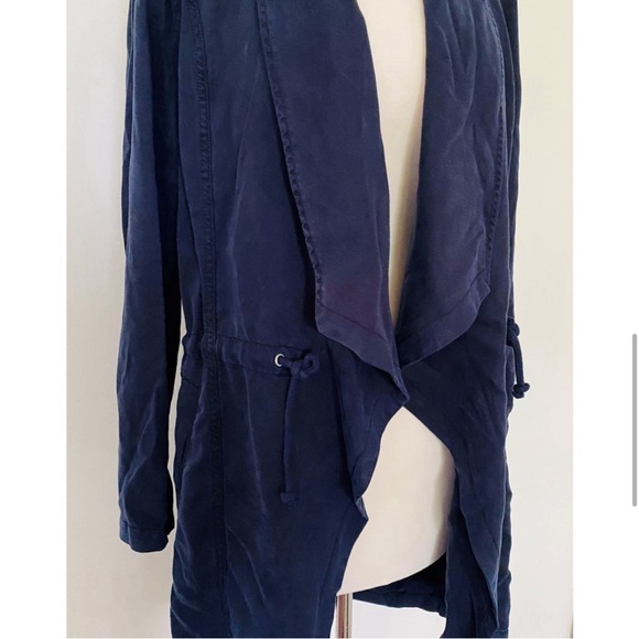 MAX Jeans Woman’s Drape Front Blue Tencel Lightweight Jacket. Medium - Picture 3 of 8